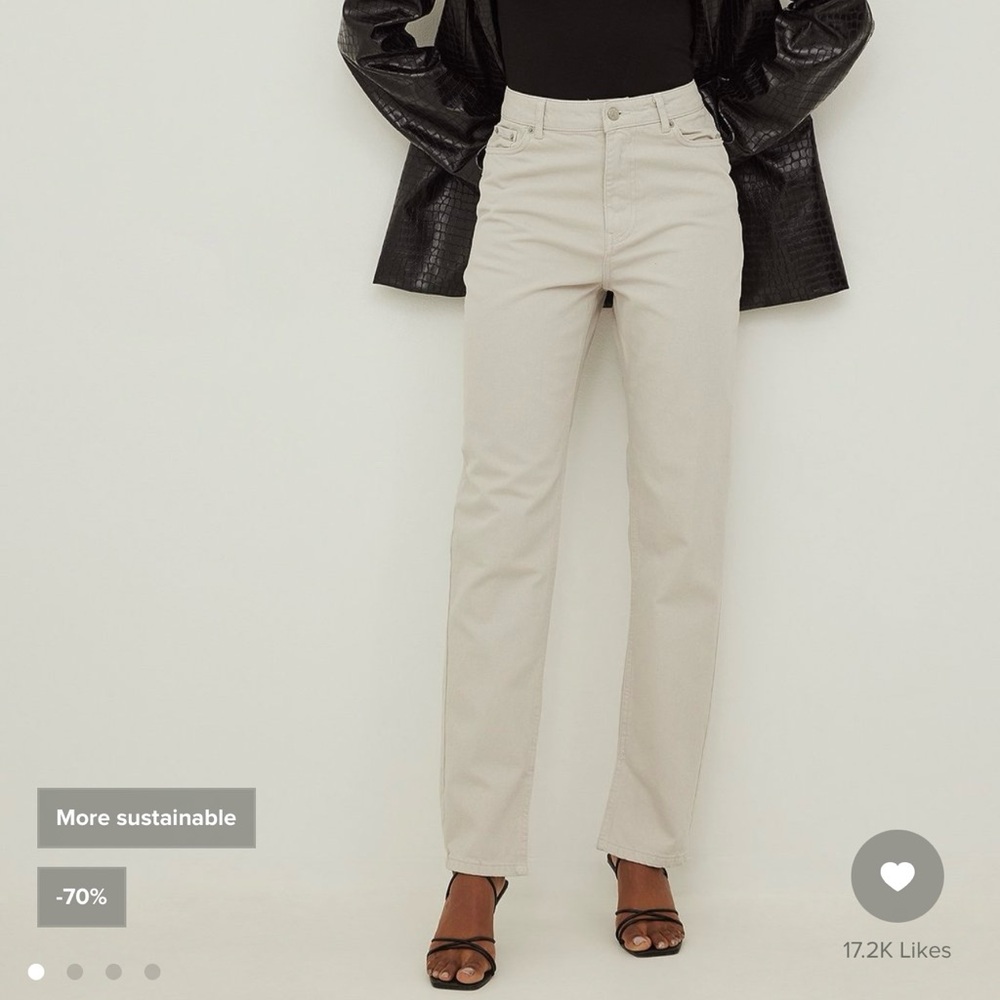 Nakd straight leg jeans with ankle slit